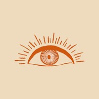 Eye logo vector hand drawn illustration vintage wild west theme