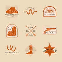 Cowboy themed logo psd collection