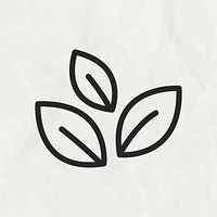 Leaf line icon psd in black tone