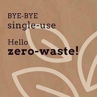 Zero waste social media template vector in earth tone