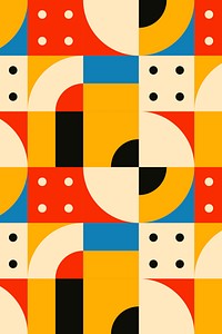 Bauhaus inspired pattern vector flat design background