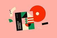 Bauhaus inspired banner psd flat design