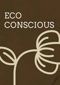 Poster template vector with eco conscious text in earth tone