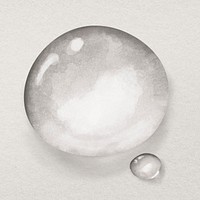 Water drop graphic psd on grey background flat lay