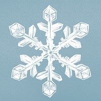 Winter snowflake illustration psd on blue background