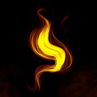 Yellow smoke element graphic psd on dark background