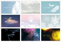 Beautiful nature banner template vector with editable text collection