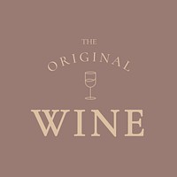 Wine bar logo template vector with minimal wine glass illustration