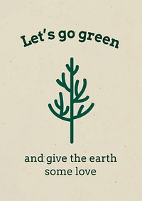 Go green poster template psd in earth tone