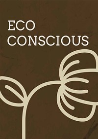 Poster template psd with eco conscious text in earth tone