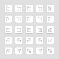 Vector set of folder icon