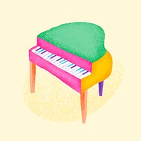 Green piano sticker vector musical instrument illustration