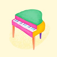 Green piano sticker psd musical instrument illustration