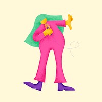 Singer sticker vector colorful musician illustration