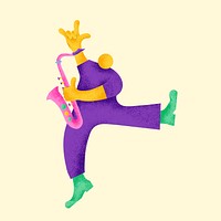 Saxophonist sticker vector colorful musician illustration