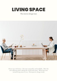 Minimal interior poster template psd