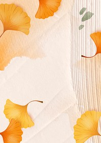 Autumn season background vector with ginkgo leaves