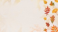 Autumn leaves beige background psd