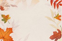 Fall leaves beige background vector