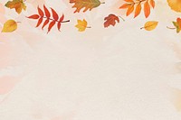 Autumn leaves beige background vector