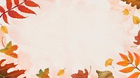 Autumn leaves frame psd on beige background
