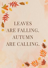 Autumn quote poster template vector with orange leaves