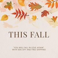 Fall sell template psd for social media post