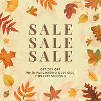 Fall sell template psd for social media post