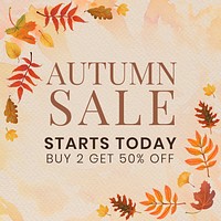 Autumn sell template psd for social media post