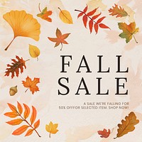 Fall sell template vector for social media post