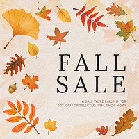 Fall sell template psd for social media post