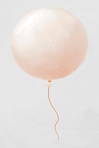 Floating white balloon element vector