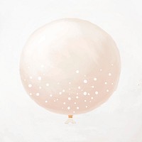 Pink party balloon element psd with white dots