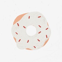 White sprinkle donut element psd cute hand drawn style