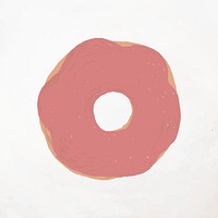 Strawberry frosted donut element psd cute hand drawn style