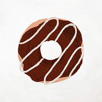 Chocolate frosted donut element vector cute hand drawn style
