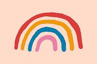 Hand drawn rainbow element vector cute sticker
