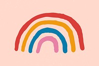 Hand drawn rainbow element psd cute sticker