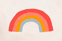 Hand drawn rainbow element psd cute sticker