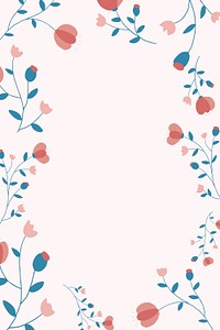 Pink floral frame background psd feminine style