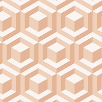 Blocks 3D geometric pattern vector orange background in abstract style