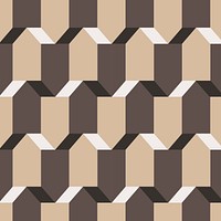 Pentagon 3D geometric pattern psd brown background in abstract style