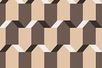 Pentagon 3D geometric pattern brown background in modern style