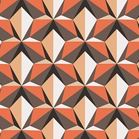 Kite 3D geometric pattern vector orange background in retro style