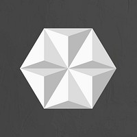 3D hexagon geometric shape psd in grey abstract style