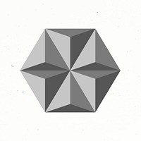3D hexagon geometric shape psd in grey abstract style