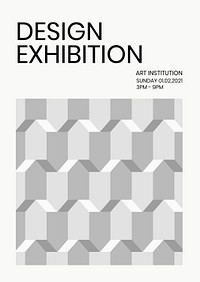 Design exhibition geometric template psd ad poster geometric modern style