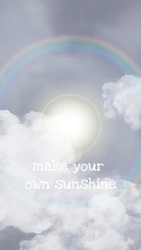 Sun halo vector sky template for social media story