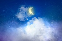 Sky background psd with crescent moon