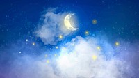 Sky background vector with crescent moon
